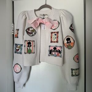 Alice + Olivia Kitty Frame Stace Cardigan, size Small
